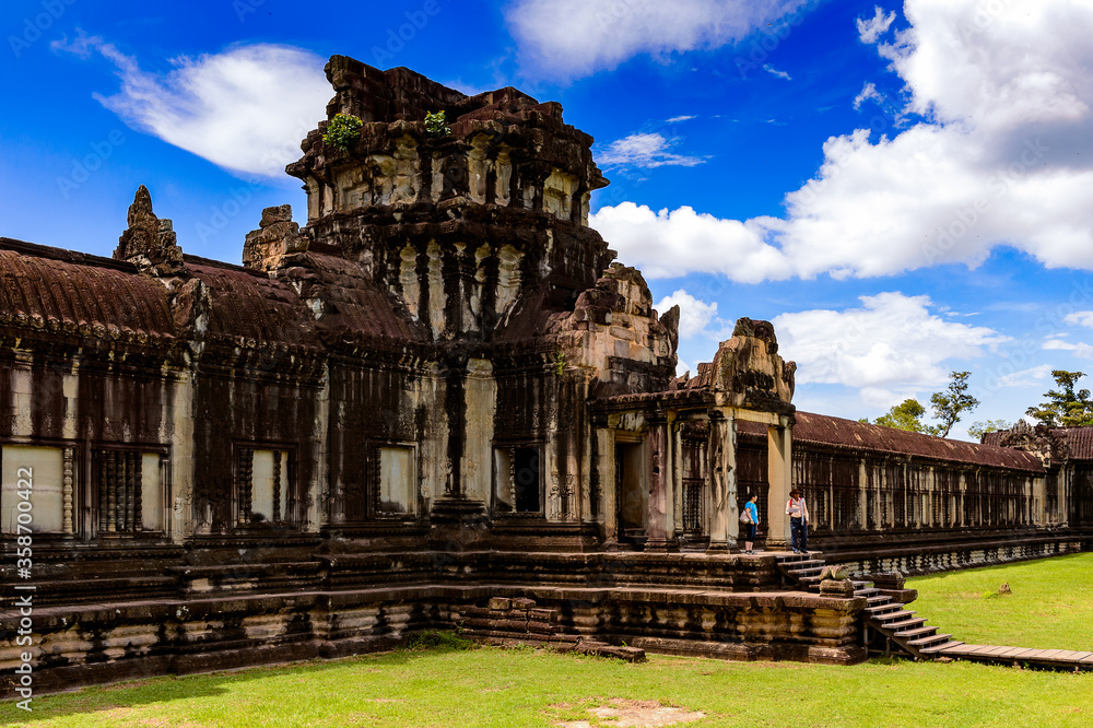 It's Part of the Angkor Wat, Cambodia, the largest religious monument in the world, UNESCO World Heritage