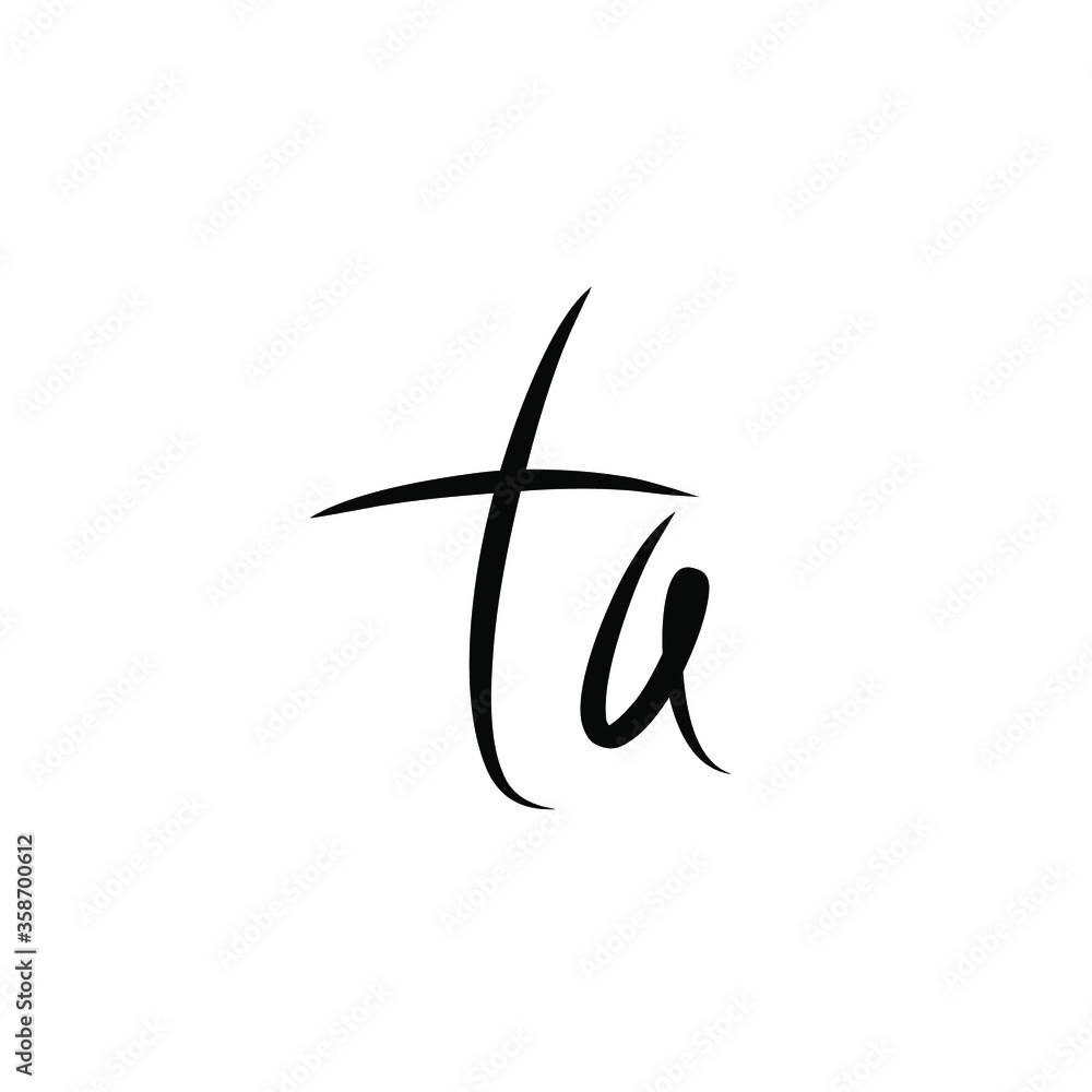 Fototapeta premium ta Initial handwriting logo vector