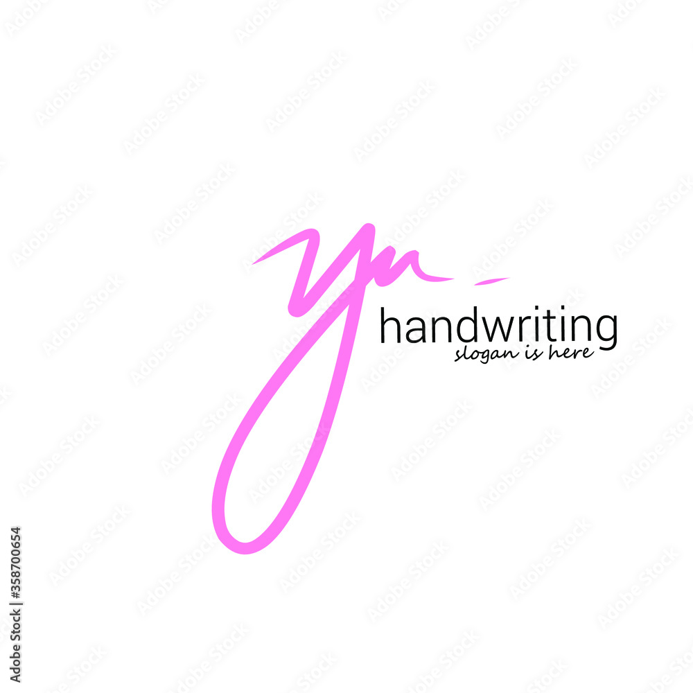 Fototapeta premium Yn Initial handwriting logo vector