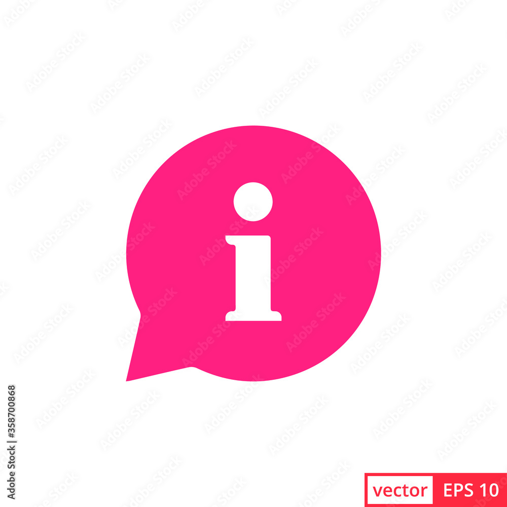 Information bubble speech vector icon, flat info help sign mark isolated. EPS 10 Information bubble speech vector icon, flat info help sign mark isolated. EPS 10