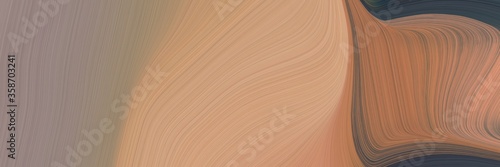 abstract decorative header with rosy brown, dark slate gray and pastel brown colors. fluid curved lines with dynamic flowing waves and curves for poster or canvas © Eigens