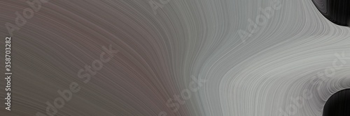 abstract decorative header design with dim gray, dark gray and black colors. fluid curved flowing waves and curves for poster or canvas