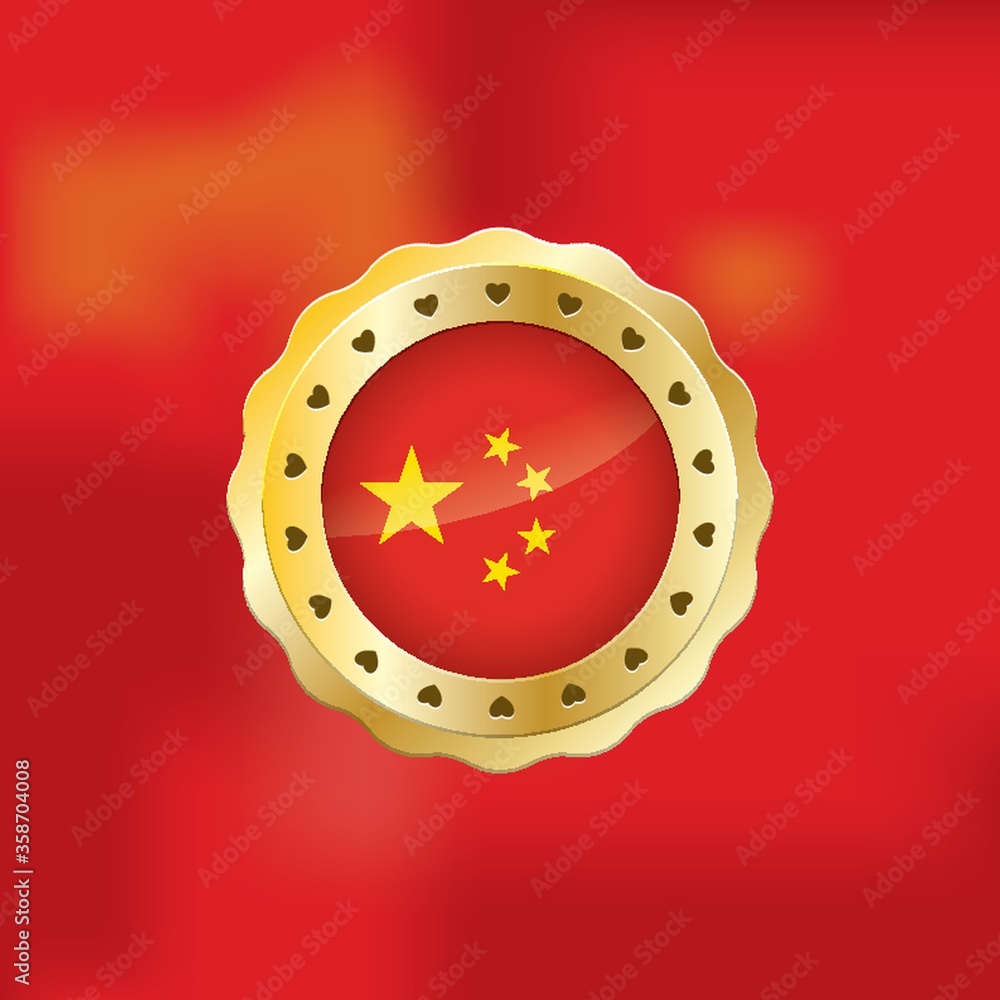 china flag label Stock Vector | Adobe Stock