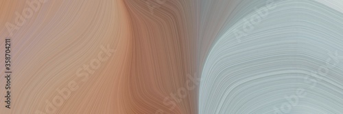 abstract flowing header design with rosy brown, pastel blue and dark gray colors. fluid curved lines with dynamic flowing waves and curves for poster or canvas