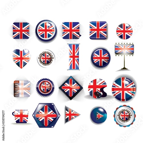 collection of united kingdom flag icons