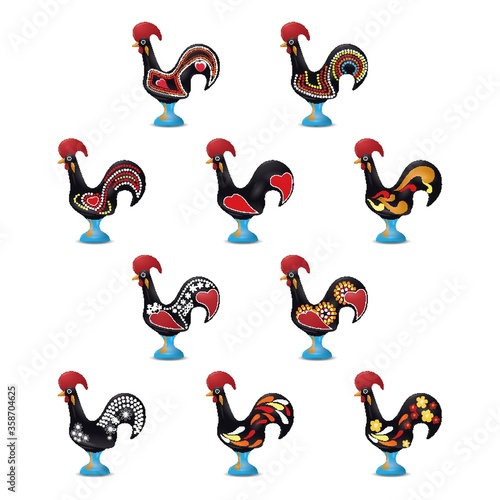 collection of barcelos rooster