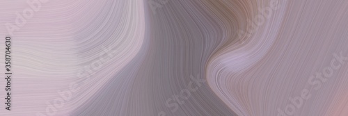 abstract modern horizontal header with rosy brown, pastel gray and old lavender colors. fluid curved lines with dynamic flowing waves and curves for poster or canvas