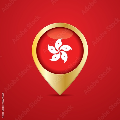 hong kong flag map pointer