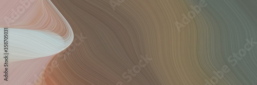 abstract modern banner with pastel brown, silver and rosy brown colors. fluid curved flowing waves and curves for poster or canvas