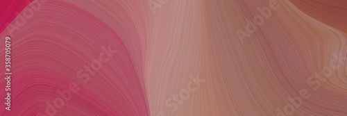abstract dynamic designed horizontal header with moderate red, rosy brown and dark moderate pink colors. fluid curved flowing waves and curves for poster or canvas