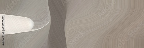 Fototapeta Naklejka Na Ścianę i Meble -  abstract surreal designed horizontal banner with rosy brown, antique white and dim gray colors. fluid curved flowing waves and curves for poster or canvas