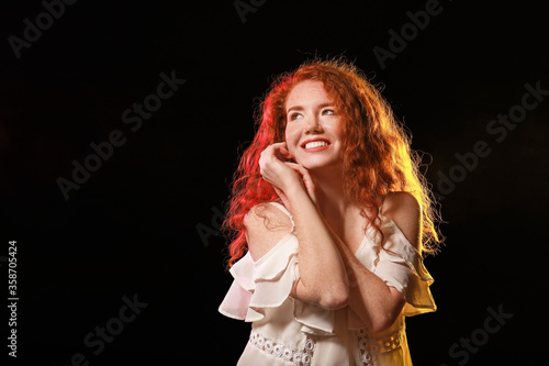 Portrait of beautiful redhe...