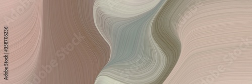 abstract moving banner with rosy brown, pastel brown and silver colors. fluid curved lines with dynamic flowing waves and curves for poster or canvas