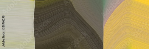 abstract artistic designed horizontal header with old mauve, dark khaki and silver colors. fluid curved flowing waves and curves for poster or canvas