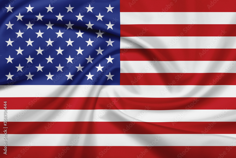 United States flag with fabric texture. United States flag with fabric texture.