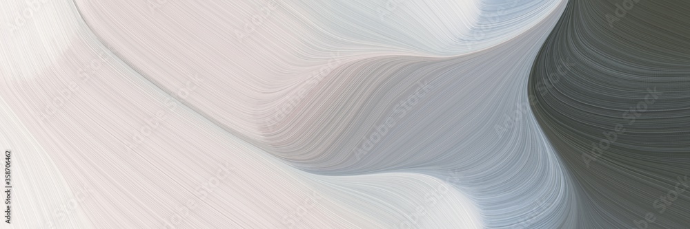 abstract artistic horizontal header with light gray, dark slate gray and dark gray colors. fluid curved flowing waves and curves for poster or canvas - obrazy, fototapety, plakaty 