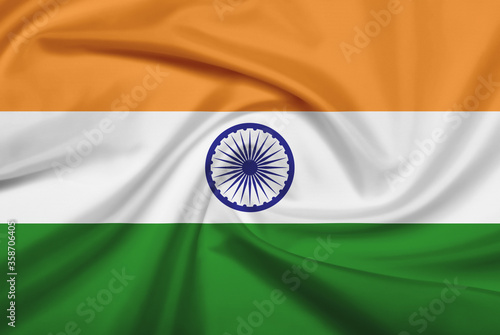 India flag with fabric texture.