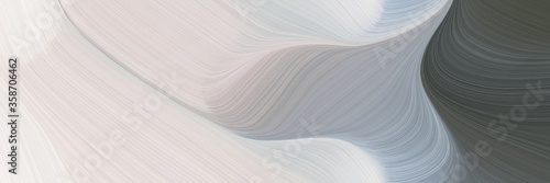 abstract artistic horizontal header with light gray, dark slate gray and dark gray colors. fluid curved flowing waves and curves for poster or canvas