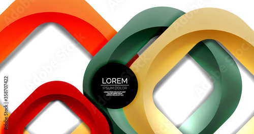 Square geometric vector abstract background, dynamic modern minimal template. Multicolored square shapes with round corners overlapping each other