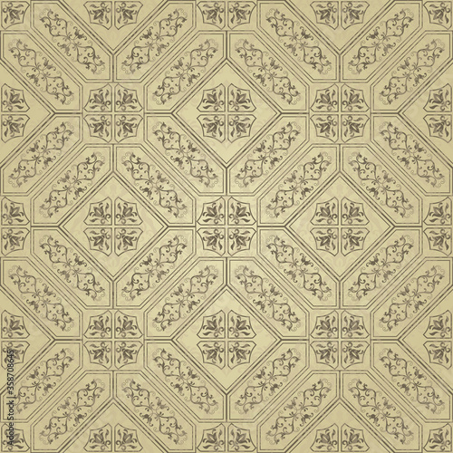Seamless damask pattern. Vintage decorative elements. Hand drawn background. Islam, Arabic, Indian, ottoman motifs. Perfect for printing on fabric, ceramic tile or paper. Vector.