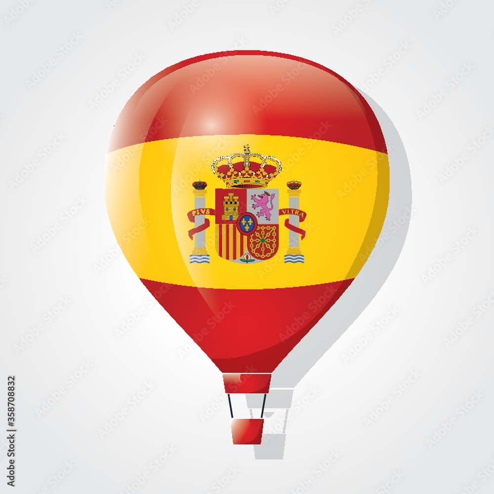Obraz premium spain flag on hot air balloon