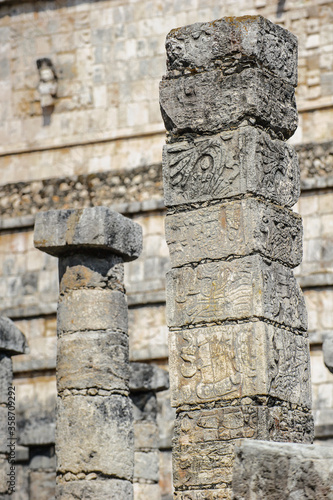 Wallpaper Mural It's Columns of the temple in Chichen Itza, a large pre-Columbian city built by the Maya civilization. Mexico Torontodigital.ca
