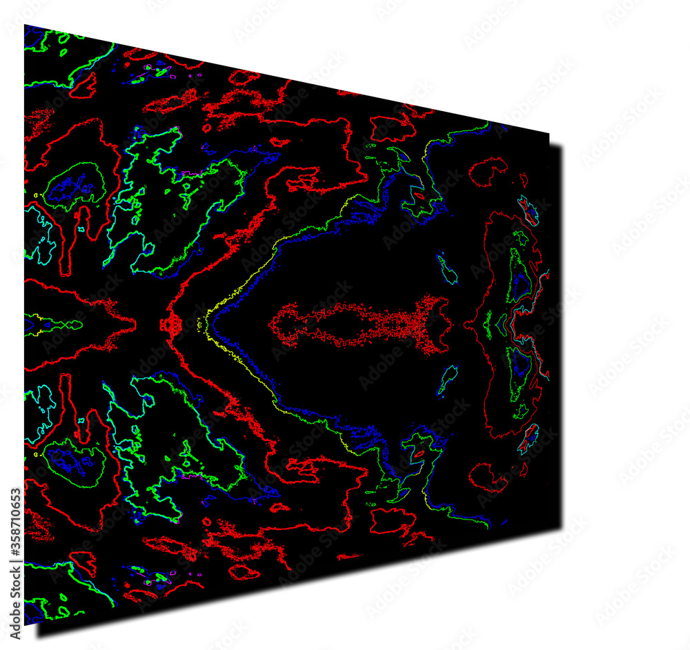 Abstract digital fractal pattern. Psychedelic wavy texture. Horizontal Black background with 3D style, Abstract digital fractal pattern. Psychedelic wavy texture. Horizontal Black background with 3D style,