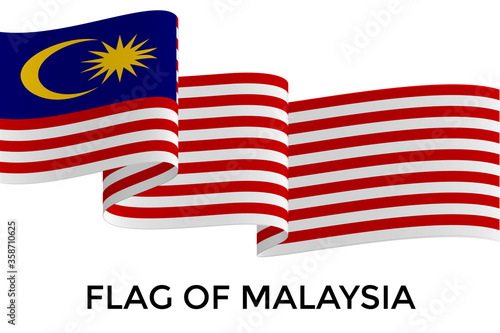 Vector illustration of the flag of Malaysia on white background