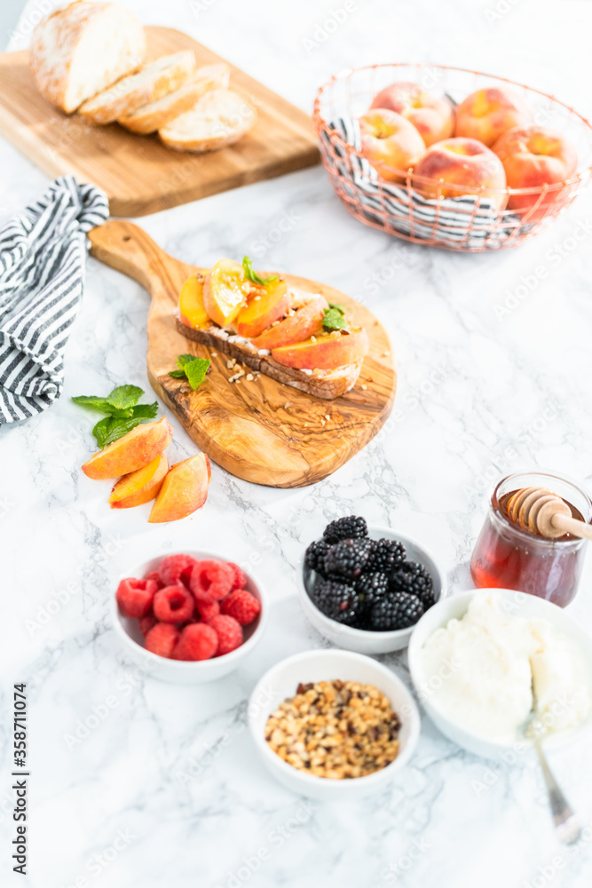 Peach ricotta toast Peach ricotta toast