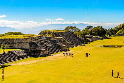 View from the North Platform of Monte Alban, a large pre-Columbian archaeological site, Santa Cruz Xoxocotlan Municipality, Oaxaca State. UNESCO World Heritage