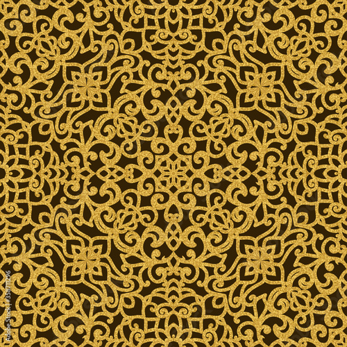 Seamless damask pattern. Seamless lace pattern. carved openwork pattern. Vintage Pattern suitable for laser cutting, plotter cutting or printing. Vector.