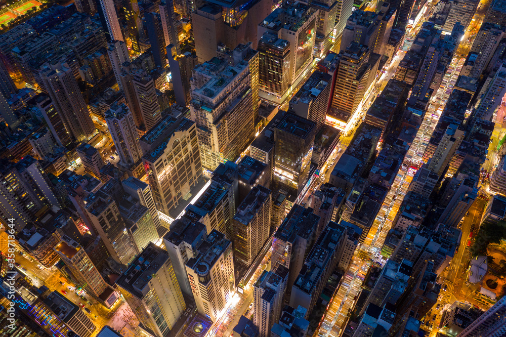  Aerial view of Hong Kong night