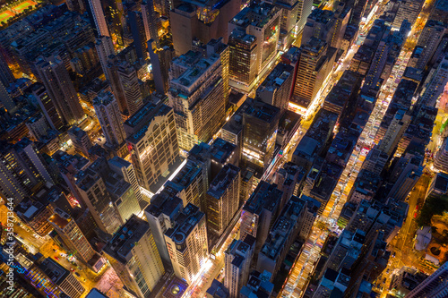  Aerial view of Hong Kong night