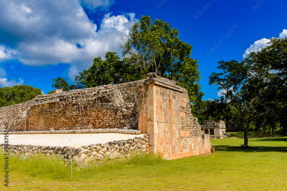 Ball court, Uxmal, an ancient Maya city of the classical period. One of the most important archaeological sites of Maya culture. UNESCO World Heritage site