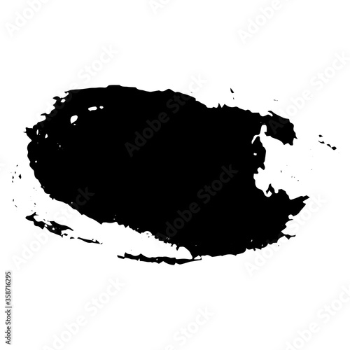 Ink black blot Abstract stain. Isolate on a white background