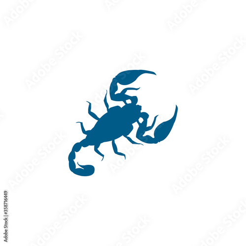 Skorpion Blue Icon On White Background. Blue Flat Style Vector Illustration. photo
