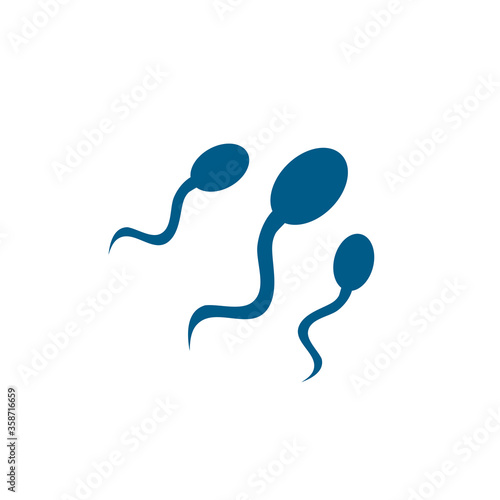 Sperm Blue Icon On White Background. Blue Flat Style Vector Illustration.