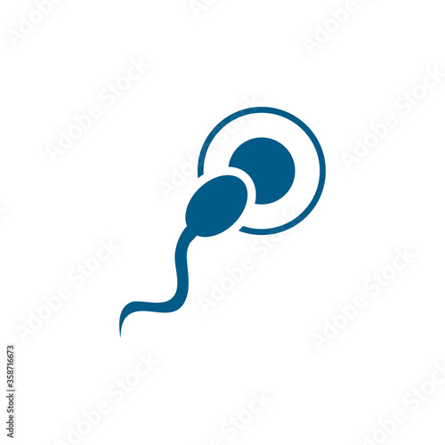 Sperm Blue Icon On White Background. Blue Flat Style Vector Illustration.