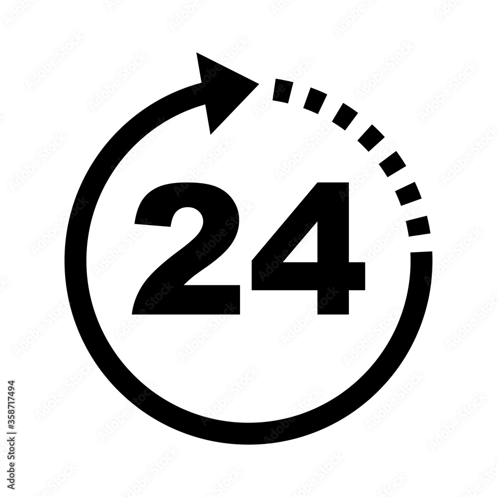 24 hours icon vector design template 24 hours icon vector design template