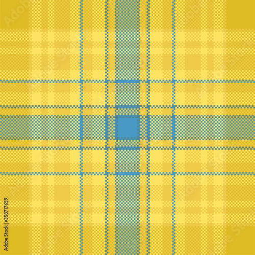 Pixel background vector design. Modern seamless pattern plaid. Square texture fabric. Tartan scottish textile. Beauty color madras ornament.