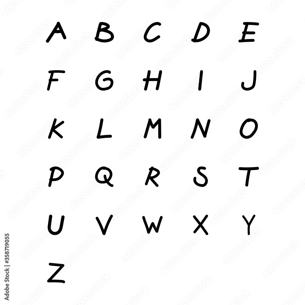 hand drawn alphabet vector design template illustration hand drawn alphabet vector design template illustration