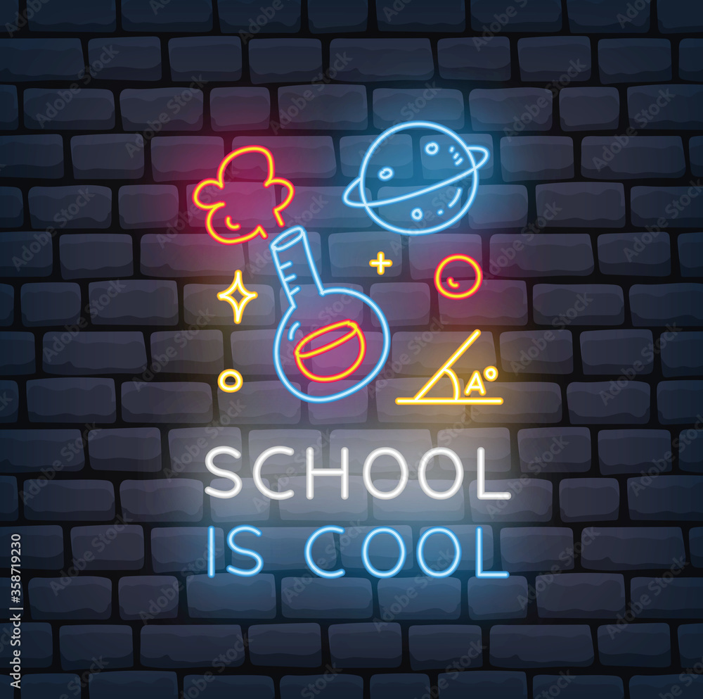 Back to school themed neon sign Back to school themed neon sign