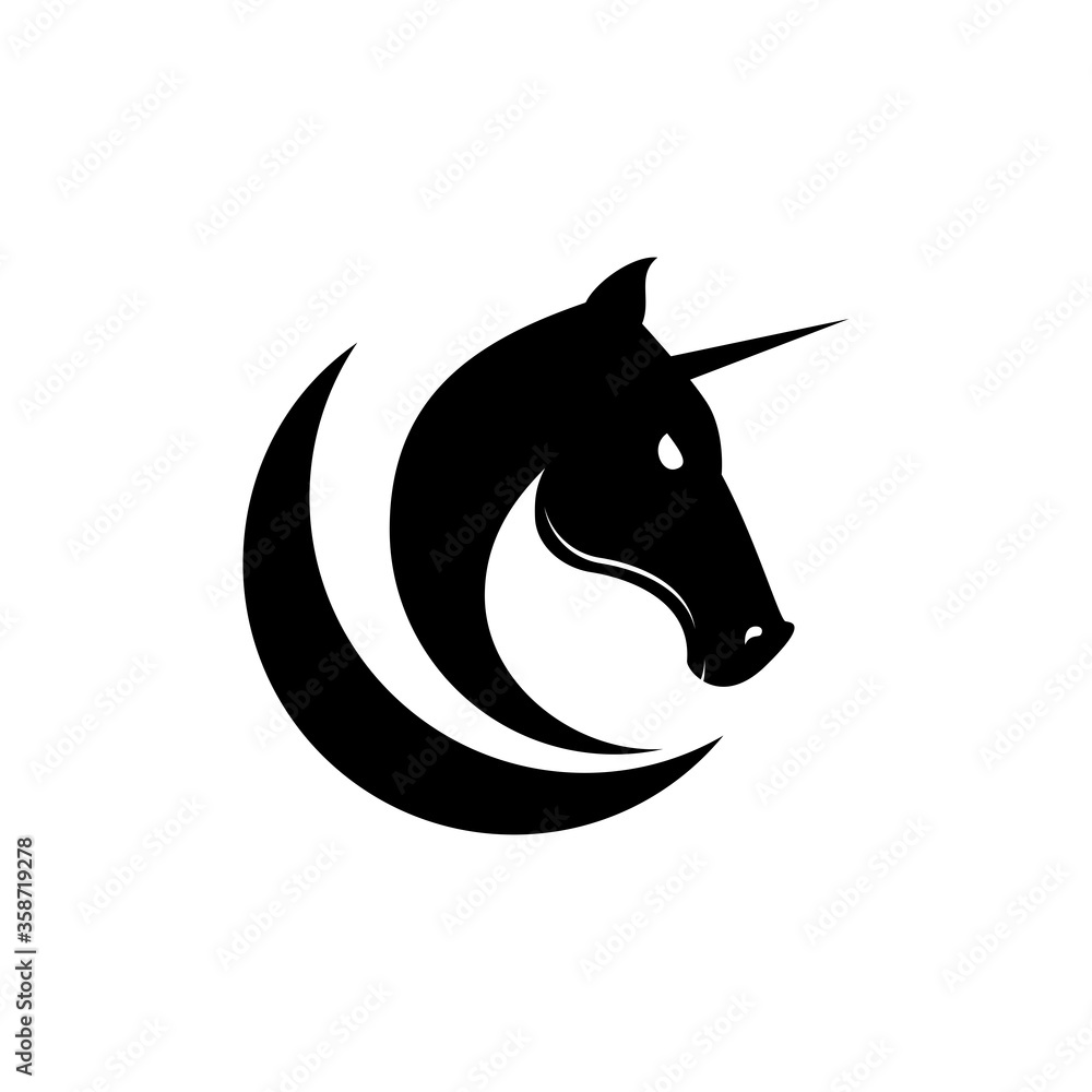 minimalist unicorn icon logo minimalist unicorn icon logo