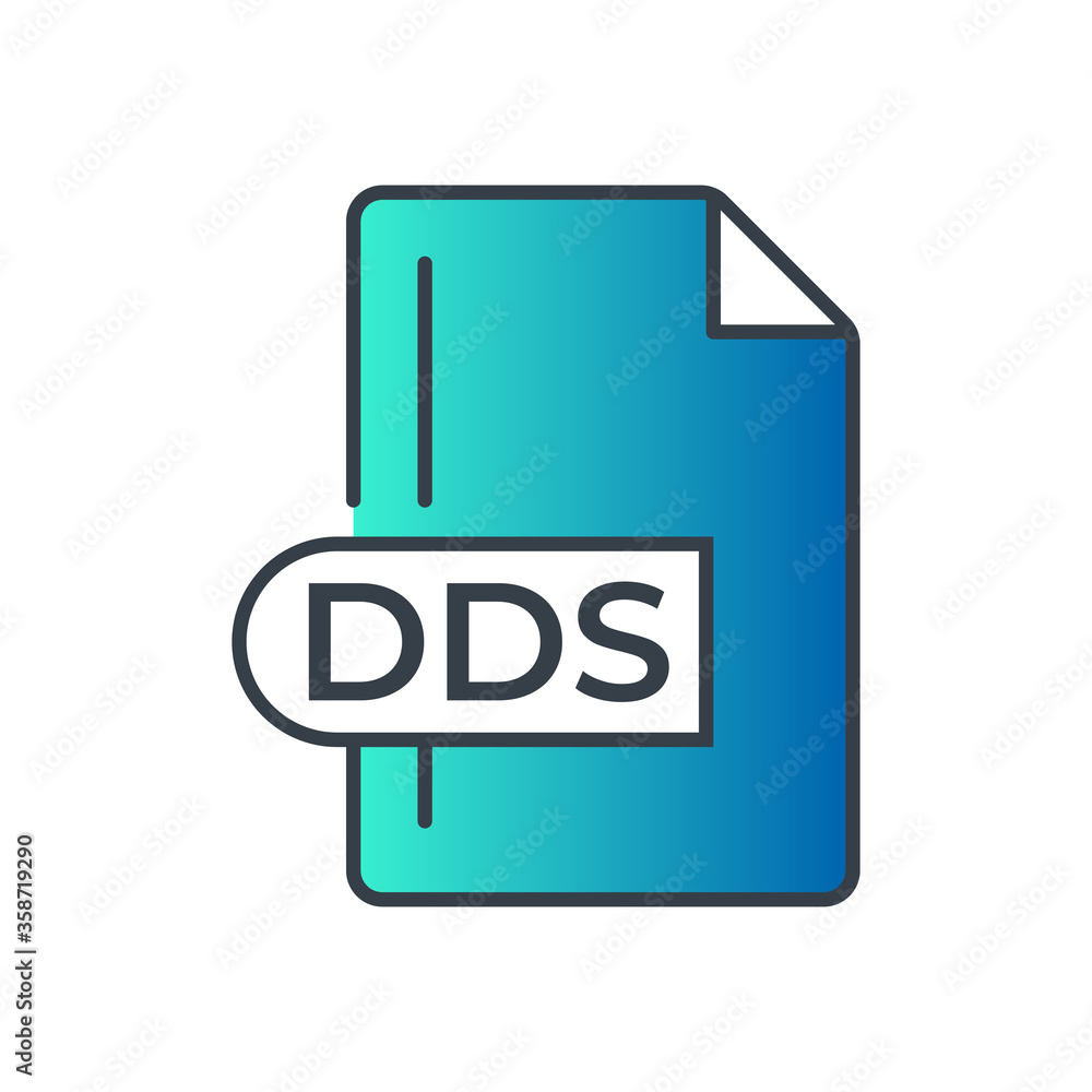 DDS File Format Icon. DDS extension gradiant icon. DDS File Format Icon. DDS extension gradiant icon.