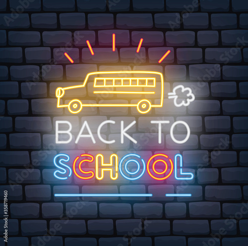Back to school themed neon sign