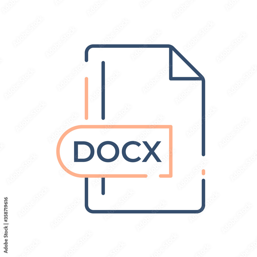 DOCX File Format Icon. DOCX extension line icon. DOCX File Format Icon. DOCX extension line icon.