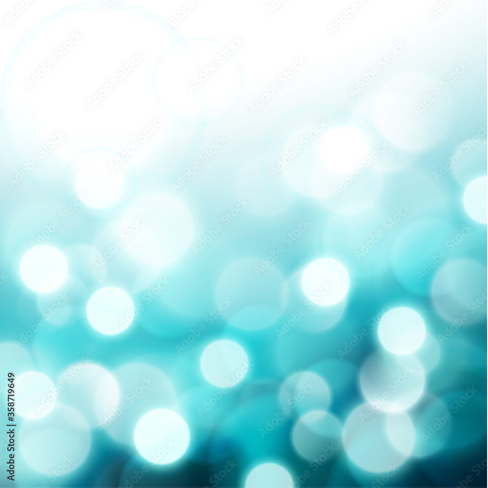 Fototapeta premium Blue background with defocused lights