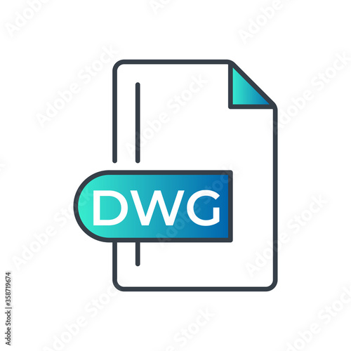 Free Download DWG File Format Icon. DWG extension gradiant icon. - GFXLoad