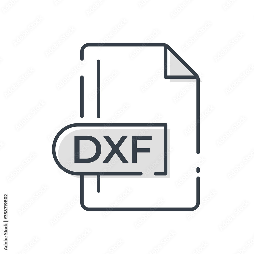 DXF File Format Icon. DXF extension line icon. DXF File Format Icon. DXF extension line icon.