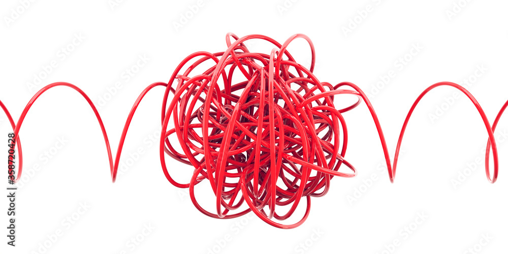 Knotted cable.3d render Knotted cable.3d render